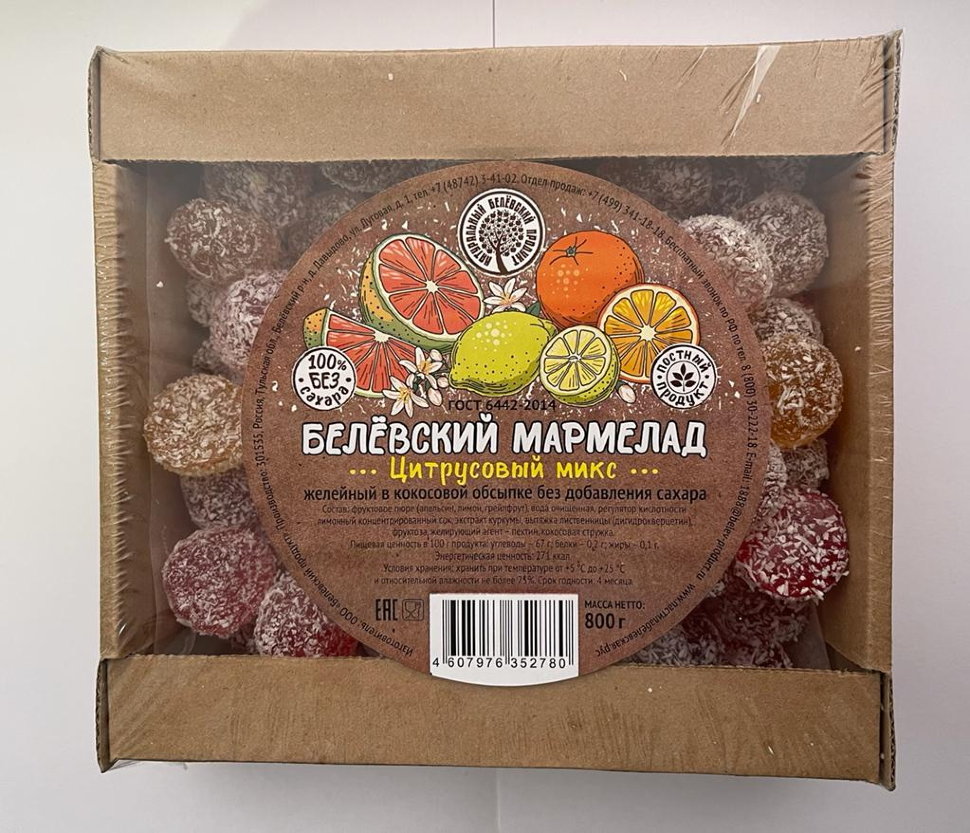  Мармелад белевский на фруктозе 800г "Цитрусовый микс"    в Туймазы
