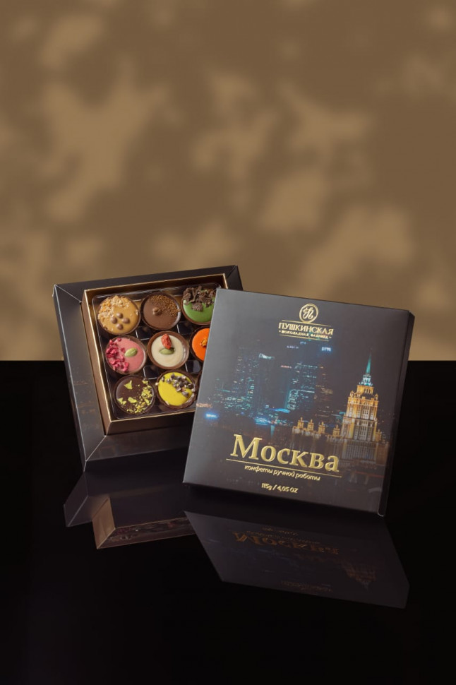  Пушкинская фабрика Конфеты Ассорти (Москва), 115г(чёрная коробка) в Туймазы