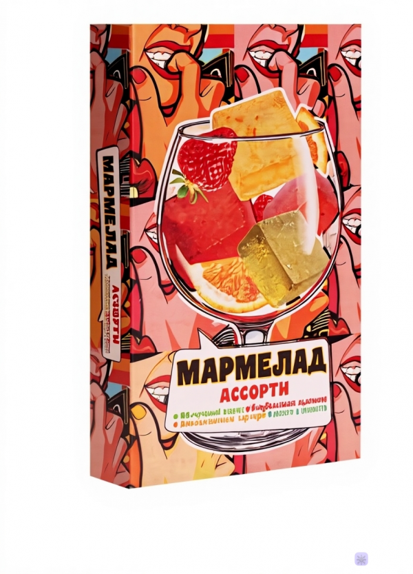 №2 Мармелад АлкоАссорти(яблочный виски, клубничный просекко, апельсиновый вермут, лайм текила) 110г в Туймазы
